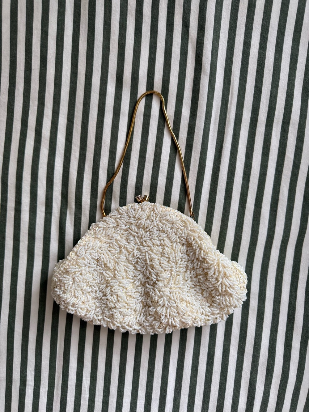 Vintage White Beaded Purse With Matching Wallet Bridal Accessories